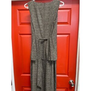 Spenser Jeremy Silk Pebble Print Tiered Midi Dress Brown Black Size 12